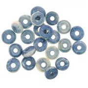 Perles rondelles Heishi 5x2 mm en os teinté - Bleu x50