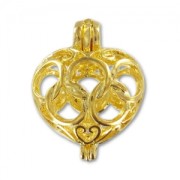 Breloque coeur décoré ouvrable 19 mm doré x1|raw }}