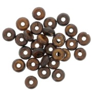 Perles rondelles Heishi 5x2 mm en os teinté - Marron foncé x100