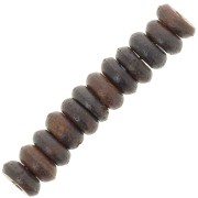 Perles rondelles Heishi 5x2 mm en os teinté - Marron foncé x100