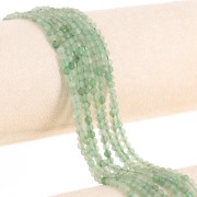 Perles rondes facettées 3 mm pierre gemme - Aventurine x39cm