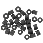 Perles tube style Heishi 4x3 mm en os teinté - Noir x50