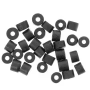 Perles tube style Heishi 4x3 mm en os teinté - Noir x50