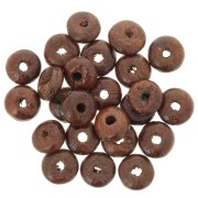 Perles rondelles Heishi 6.5x3 mm en bois - Marron foncé x100|raw }}