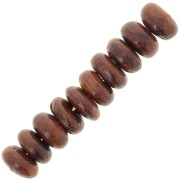 Perles rondelles Heishi 6.5x3 mm en bois - Marron foncé x100