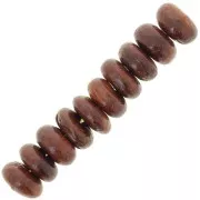Perles rondelles Heishi 6.5x3 mm en bois - Marron foncé x100