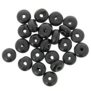Perles rondelles Heishi 6.5x3 mm en bois - Noir x100