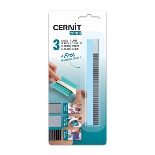 Set de 3 lames de coupe pour pâte polymère avec 1 poignée x1