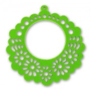 Pendentif filigrané en bois 44 mm  Vert x1|raw }}