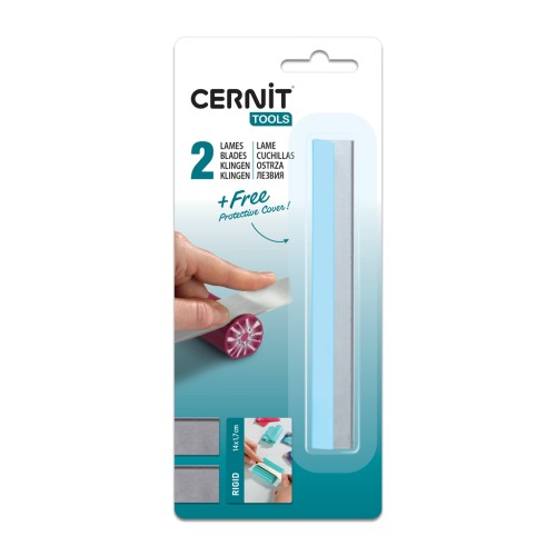 Set de 2 lames rigides de coupe pour pâte polymère avec 1 poignée x1