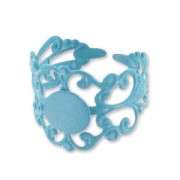 Bague baroque légère plateau 8 mm Turquoise x1|raw }}