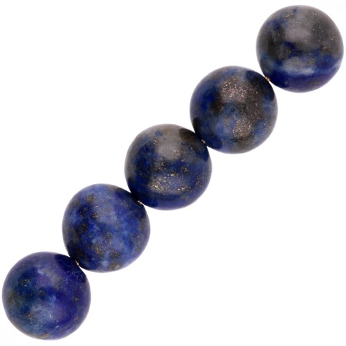 Perles rondes 6 mm en pierre gemme - Lapis Lazuli x15