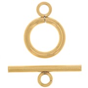 Fermoir T pour bracelet ou collier 12mm - Acier inoxydable 304L Doré x1