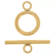 Fermoir T pour bracelet ou collier 12mm - Acier inoxydable 304L Doré x1