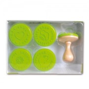 Set de 5 tampons en silicone 8 cm avec manche en bois