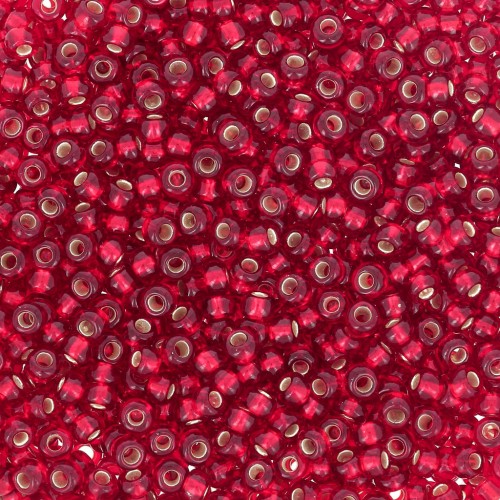 Preciosa Perles rocailles 11/0 2 mm - Ruby Silver Lined x20g