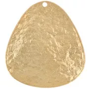 Pendentif triangle arrondi martelé 28.5x25 mm - Doré à l'or fin x1