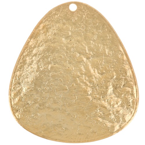 Pendentif triangle arrondi martelé 28.5x25 mm - Doré à l'or fin x1