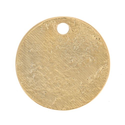 Sequin rond 10.5 mm effet martelé - Doré à l'or fin x1