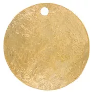 Sequin rond 15.5 mm effet martelé - Doré à l'or fin x1