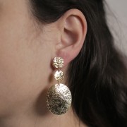 Intercalaire rond 10.5 mm effet martelé - Doré à l'or fin x1