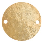 Intercalaire rond 15 mm effet martelé - Doré à l'or fin x1