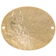 Intercalaire ovale 30x25 mm effet martelé - Doré à l'or fin x1
