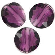 Perle ronde plate -  8 mm - Thin Round PureCrystal 5034  - Amethyst x1