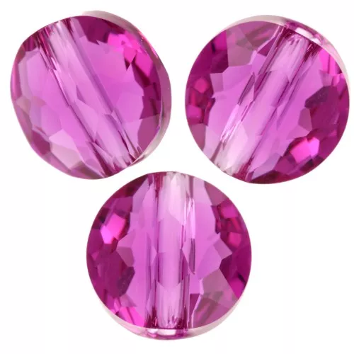 Perle ronde plate -  8 mm - Thin Round PureCrystal 5034  - Fuchsia x1