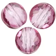 Perle ronde plate -  8 mm - Thin Round PureCrystal 5034  - Dark Rose x1