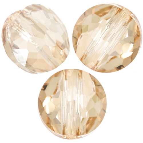 Perle ronde plate -  8 mm - Thin Round PureCrystal 5034  - Crystal Golden Shadow x1