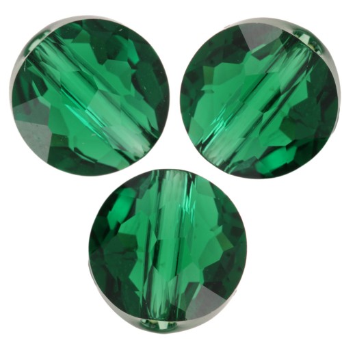 Perles rondes plates - 6 mm - Thin Round PureCrystal 5034 - Majestic Green x6