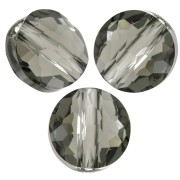 Perles rondes plates - 6 mm - Thin Round  PureCrystal 5034 - Black Diamond x6