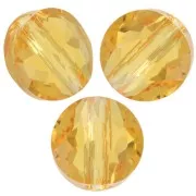 Perles rondes plates - 6 mm - Thin Round  PureCrystal 5034 - Light Topaz x6