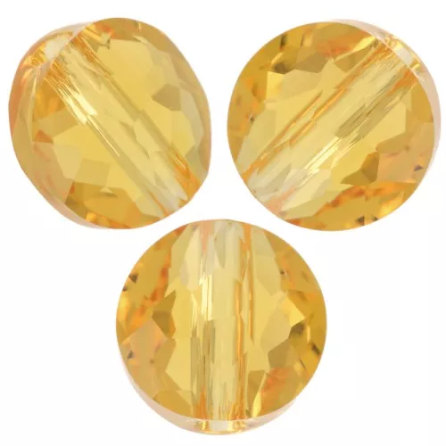 Perles rondes plates - 6 mm - Thin Round PureCrystal 5034 - Light Topaz x6
