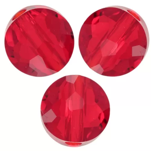 Perles rondes plates - 6 mm - Thin Round  PureCrystal 5034 - Light Siam x6