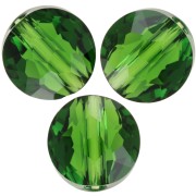 Perles rondes plates - 6 mm - Thin Round  PureCrystal 5034 - Fern Green x6|raw }}