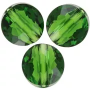Perles rondes plates - 6 mm - Thin Round  PureCrystal 5034 - Fern Green x6