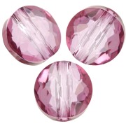 Perles rondes plates - 6 mm - Thin Round  PureCrystal 5034 - Dark Rose x6|raw }}