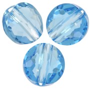 Perles rondes plates - 6 mm - Thin Round  PureCrystal 5034 - Aquamarine x6