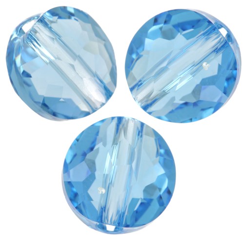 Perles rondes plates - 6 mm - Thin Round  PureCrystal 5034 - Aquamarine x6