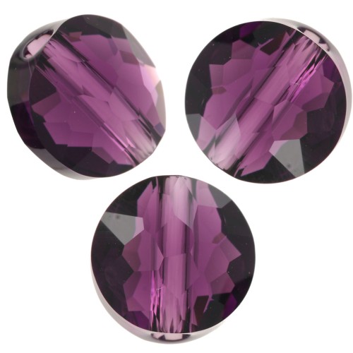 Perles rondes plates - 6 mm - Thin Round  PureCrystal 5034 - Amethyst x6
