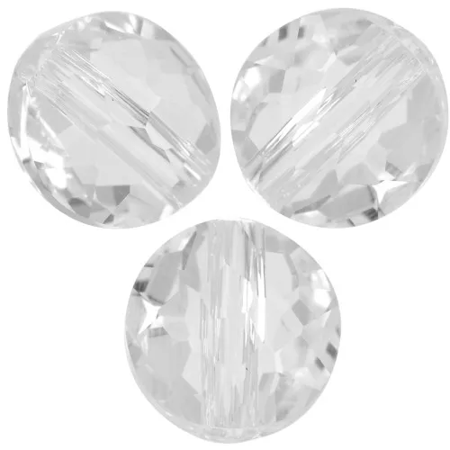 Perles rondes plates - 6 mm - Thin Round  PureCrystal 5034 - Crystal x6