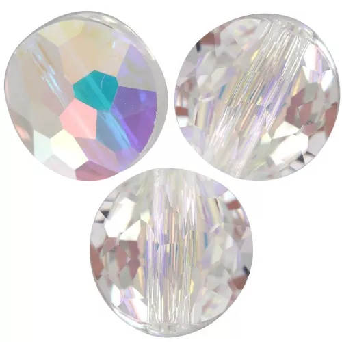 Perles rondes plates - 6 mm - Thin Round  PureCrystal 5034 - Crystal AB x6