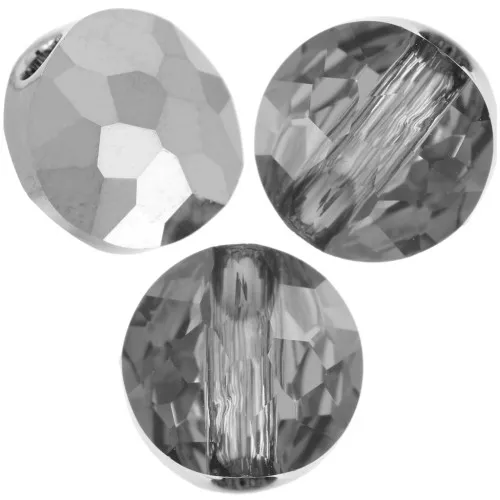 Perles rondes plates - 6 mm - Thin Round  PureCrystal 5034 - Crystal Silver Night x6