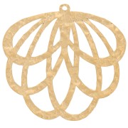 Pendentif feuille ajouré texturé 29x30 mm - Acier inoxydable 316L Doré x1|raw }}