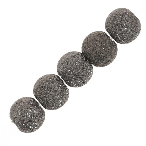 Perles Rondes diamantées 3 mm - Argent 925 plaqué rhodium Gris x20