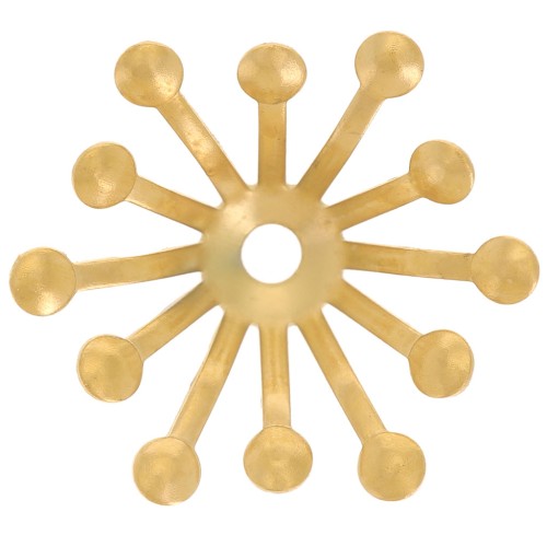 Coupelles fleurs 14 mm - Acier inoxydable 304L Doré x4