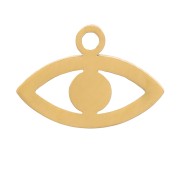 Breloques oeil 6.5x9 mm - Acier inoxydable 316L Doré x4