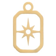 Breloques rectangle motif étoile du Nord 9.5x5.5 mm - Acier inox 316L Doré x4|raw }}